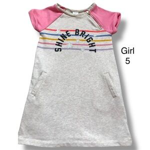 Gap Pink and Beige Shine Bright Short Sleeve Dress size 5